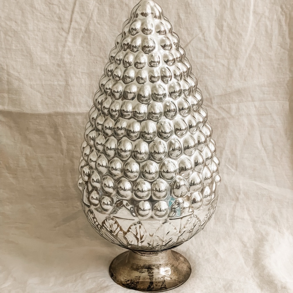 Vintage 15” tall mercury glass tree